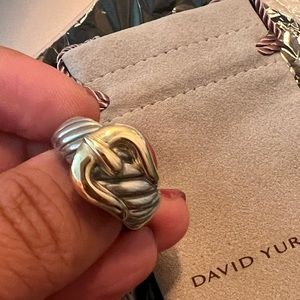 DAVID YURMAN 925 STERLING & 18K GOLD BUCKLE RING 7
